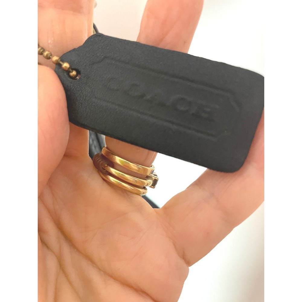 Vintage Coach Slim Duffle Crossbody Bag Black Leather Brass Hardware 9816 EUC - Picture 5 of 12